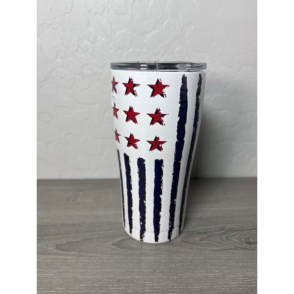SIC 20oz AMERICAN FLAG Stainless Steel Tumbler Cup with‎ Lid Coffee Mug